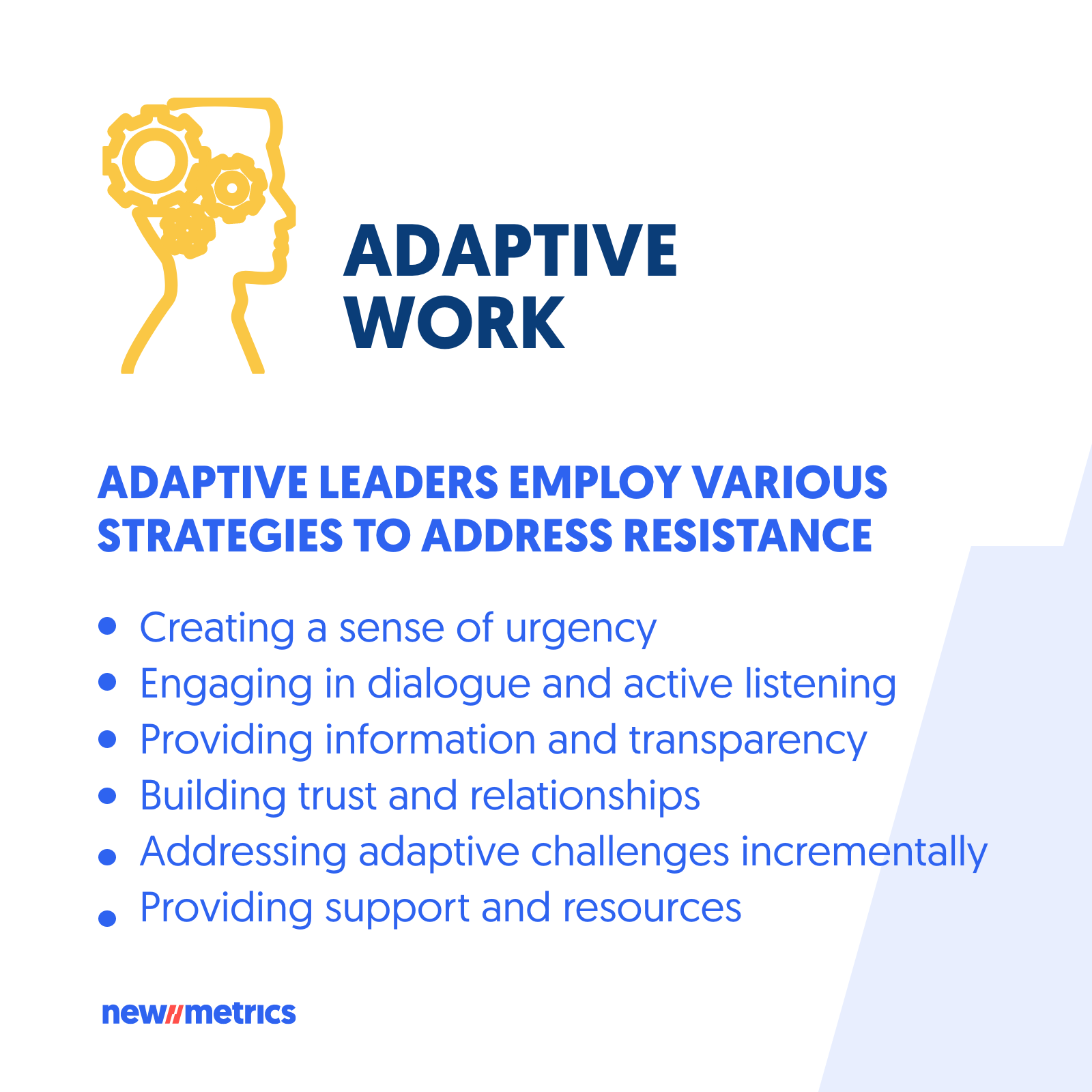 Adaptive leaders strategies to address resistance