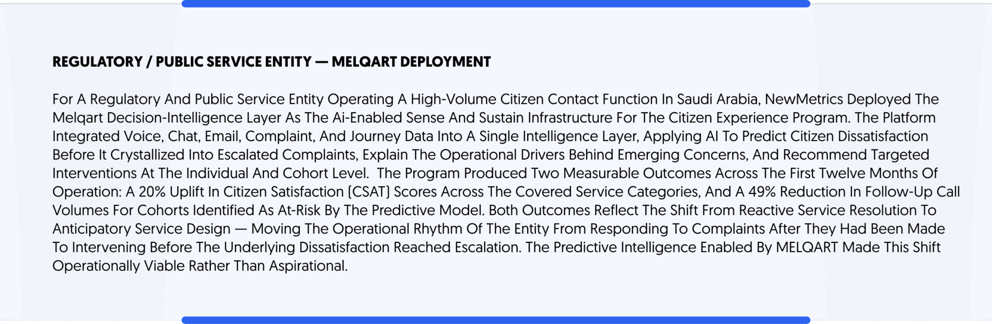Melqart in predictive complaint intelligence